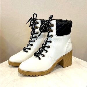 🔥Qupid Stylish White and Black Women's Boots🔥